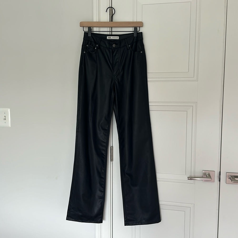 Size 4 Zara black leather pants
